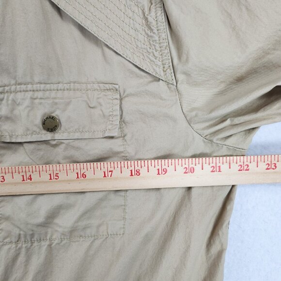 Michael Kors Jacket Womens Medium Tan Lightweight Parka Full Zip Hooded Utility - Picture 4 of 12